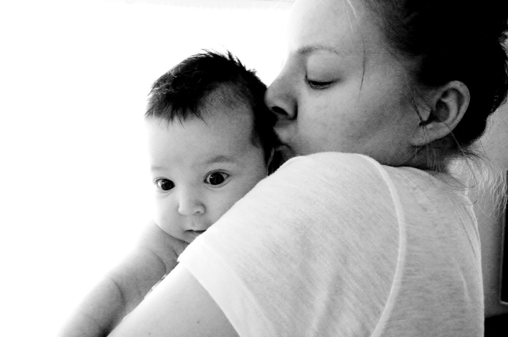 Kayla and her adorable daughter Rooney at 2 months