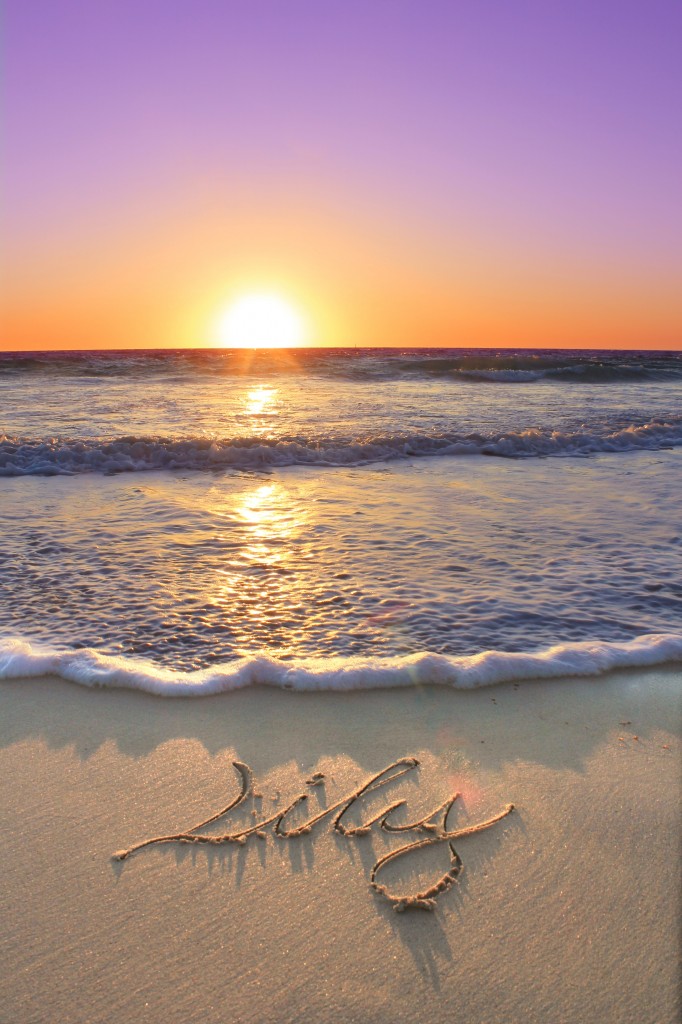 Lily's name in the sand